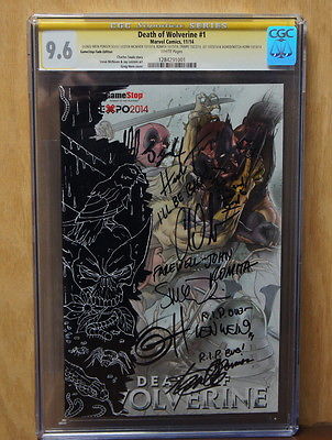 Death of Wolverine 1 CGC 9X signed STAN LEE remarked JOHN ROMITA SR GREG HORN 