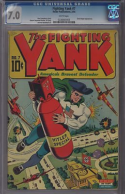 CGC 70  FIGHTING YANK 7  1944  SCHOMBURG CLASSIC HITLER BOMB COVER