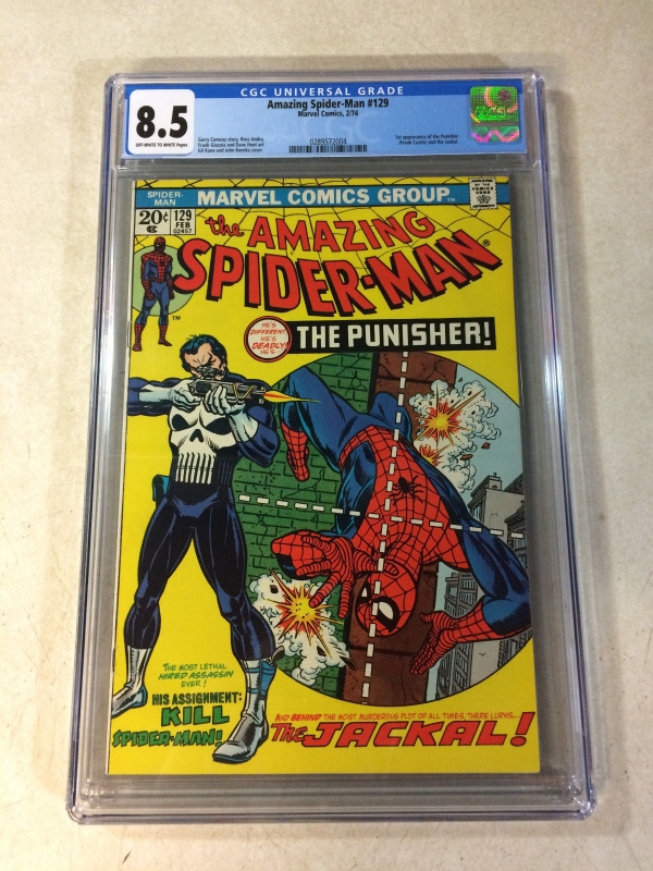 AMAZING SPIDERMAN 129 CGC 85 KEY ISSUE 1ST PUNISHER 1ST JACKAL 1974