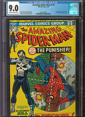 Amazing SpiderMan 129 CGC 90 VFNM  Marvel 1974  1st App Punisher