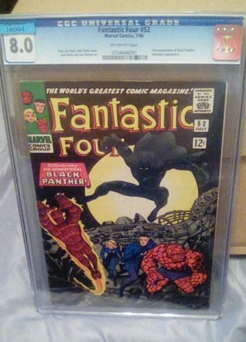 Fantastic Four 52 CGC 80 Offwhite  Pages 1st Appearance Black Panthe Avengers