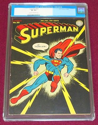 Superman 32 CGC 80 CRMOW 1945 Classic Black Lightning Cover Scarce