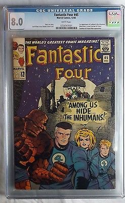 Fantastic Four 45 WHITE PAGES CGC 80 1st appearance INHUMANS Key Issue