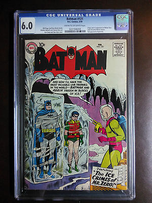 Batman 1959 121 First Mr Zero Freeze CGC 60 Unrestored  Unpressed