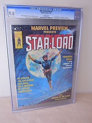 Marvel Preview 4 STARLORD 1st Appearance Origin 98 NMM CGC 1976 White Pages