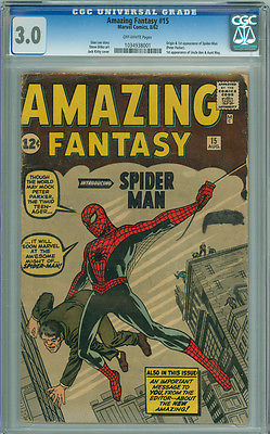 Amazing Fantasy 15 CGC 30 GVG Marvel 1962 1st Appearance Spiderman SA GRAIL 