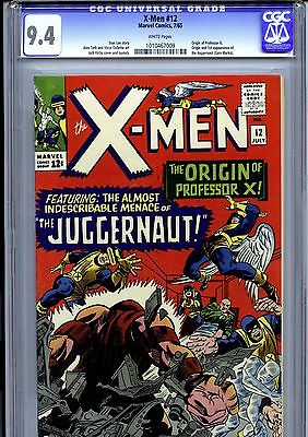 XMEN 12 CGC 94 WHITE PAGES  FIRST JUGGERNAUT ORIGIN OF PROF X