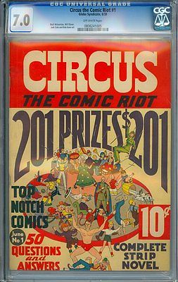 Circus The Comic Riot 1  CGC 70  Bob Kane J Cole W Eisner B Wolverton