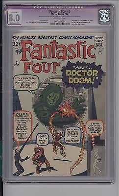 FANTASTIC FOUR 5  CGC  80 R  PURPLE LABELMODERATE PROFESSIONAL RESTORATION