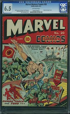 Marvel Mystery 20 CGC 65 SubMariner Angel Human Torch 1941 ALEX SCHOMBURG C