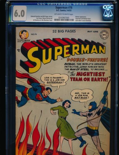 Superman  76  Superman  Batman learn secret identities CGC 60 OWWHITE Pgs