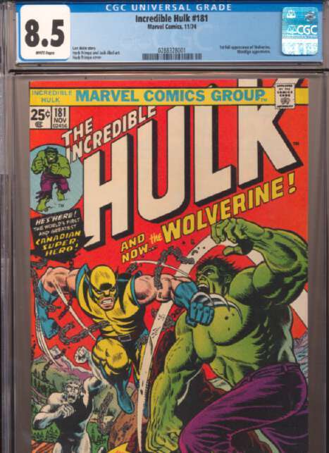 Incredible Hulk 181 CGC 85 1st appearance of Wolverine Very Fine Plus VF