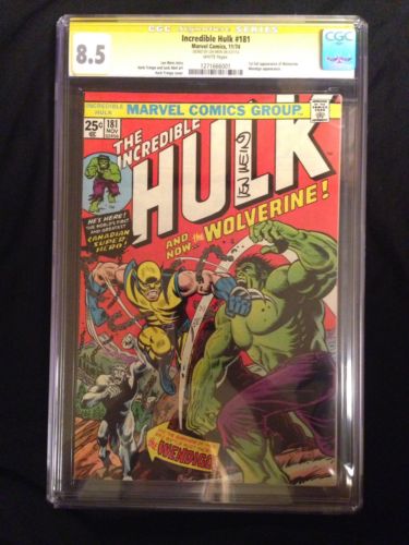Incredible Hulk 181 CGC 85 White Pages Signed Len Wein NO RESERVE