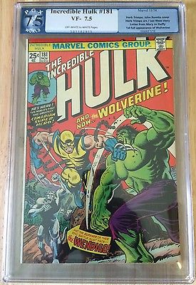 The Incredible Hulk 181 1st Wolverine App  PGX Graded 75 CGC CBCS  NR
