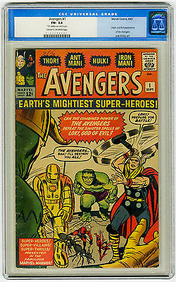 Avengers 1 CGC 55 Silver Age Marvel Comics KEY 1st Appearance  Origin of Team