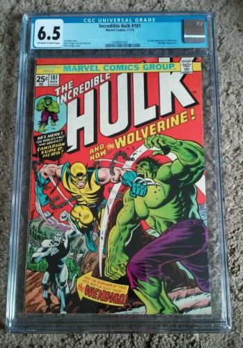 CGC 65 Marvel INCREDIBLE HULK  181 OWW pgs 1st appearance Wolverine 111974