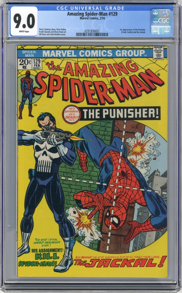 1974 Amazing SpiderMan 129 CGC 90 1st Punisher