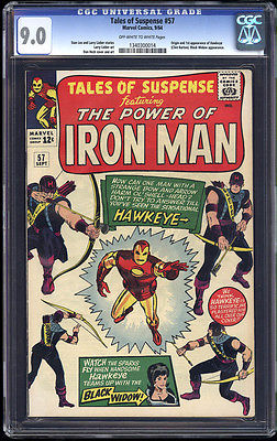 TALES OF SUSPENSE 57  CGC VFNM 90 1st APPEARANCE  ORIGIN of HAWKEYE  1964