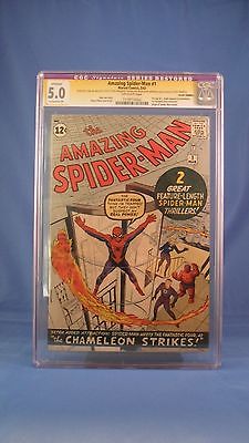 The Amazing SpiderMan 1 CGC Signed by Stan Lee  Mar 1963 Marvel