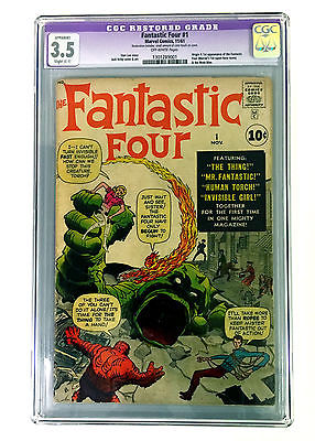 FANTASTIC FOUR  1 CGC 35 VG ow slt c1 Marvel comic 1961 ORIGIN AND 1ST APP