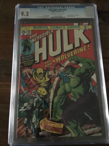 The Incredible Hulk 181 CGC 92 First full Wolverine