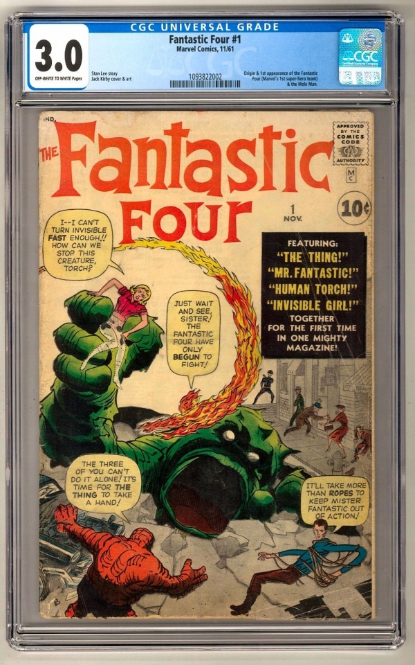 Fantastic Four 1 CGC 30 OWW 1st appearance of Fantastic Four  Mole Man