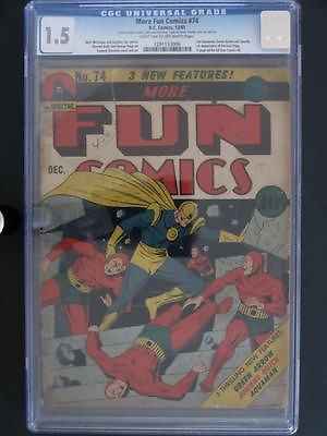 More Fun Comics 74  CGC 15 GD DC 1941  2nd Apps of Aquaman  Green Arrow