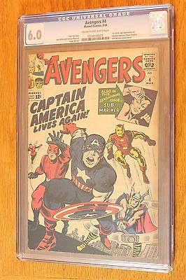 AVENGERS 4 CGC 60 1964 1st Silver Age App of Captain America 