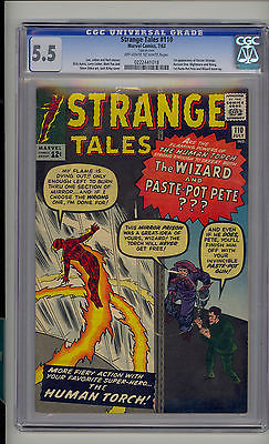 Strange Tales 110 CGC 55 Fine Unrestored Marvel 1st Dr Strange OWW Pages