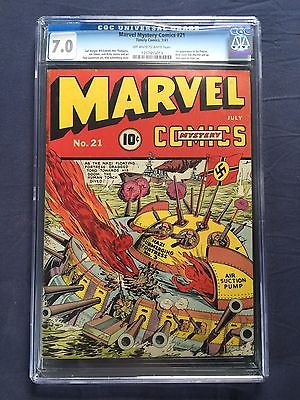 Timely Marvel Mystery Comics 21 CGC 70 Classic Nazi Submerging Fortress Cover 
