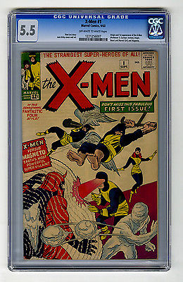 XMen 1 CGC 55 Origin  1st Professor X Cyclops Beast Marvel Silver Age Comic