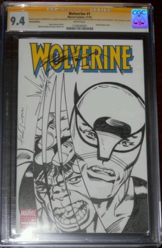 CGC SS 94 Wolverine 1 vs Hulk sketch Trimpe signed Stan Lee McFarlane comic art