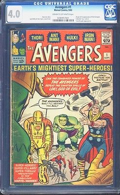 Avengers 1 CGC 40 Silver Age Key Marvel Comic LK IGKC