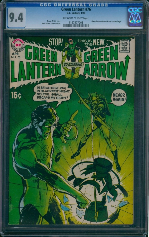 GREEN LANTERN 76 CGC 94 NM 1970 ADAMS GREEN LANTERN BEGINS UNDERGRADED GEM