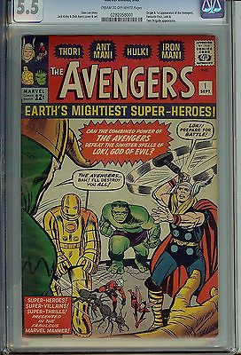 Avengers 1 September 1963 CGC 55 Fine Cream to Offwhite pages Stan Lee
