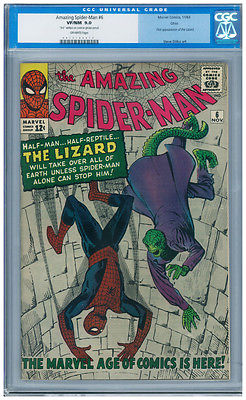 Amazing SpiderMan 6 CGC 90 Old label Ohio pedigree 