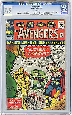 Avengers 1 CGC 75 OW MEGA KEY Origin  1st appearance Kirby Ayers Lee Marvel