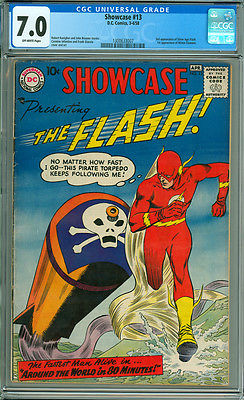 Showcase 13 CGC 70 FNVF OW Pages DC 1958 3rd Appearance of Silver Age Flash