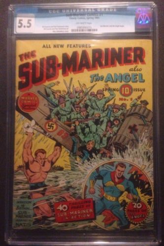 SUBMARINER COMICS 1 CGC 55  Schomburg Cover Timely 1941 Everett Art Story