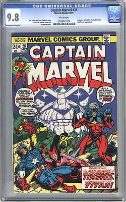 Captain Marvel 28 Sep 1973 Marvel CGC 98 NM white pages Thanos Starlin