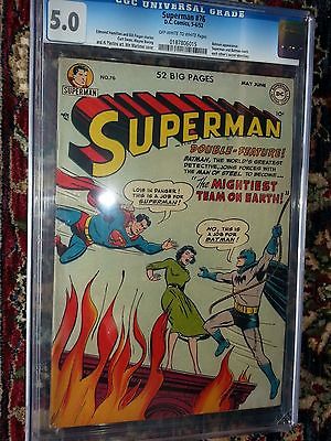 Superman 76 CGC 50 OWWHITE pages Batman crossover movie next year