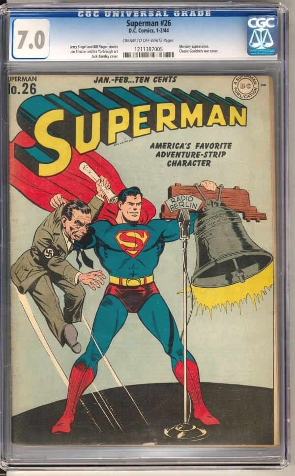 Superman 26 CGC 70 COW Classic Goebbels War Cover                          