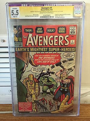 RARE 1963 SILVER AGE AVENGERS 1 CGC 55 SIGNATURE SERIES SIGNED STAN LEE WOW