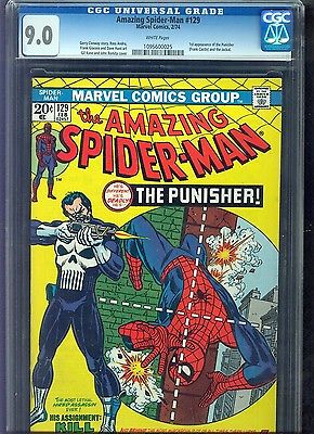 Amazing SpiderMan 129 CGC 90 VFNM  Marvel 1974  1st App Punisher