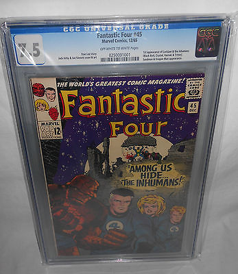 FANTASTIC FOUR 45 CGC 75 OFFWHITEWHITE PAGES MARVEL COMIC INHUMANS 
