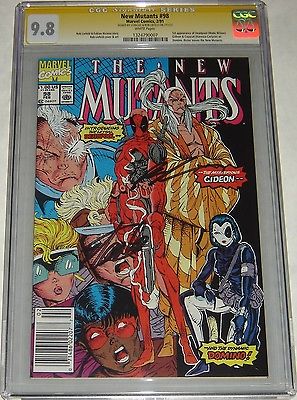 New Mutants 98 Signed Stan Lee  Rob Liefeld CGC 98 SS 1st Deadpool Newsstand