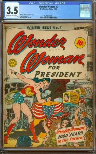 Wonder Woman 7 CGC 35 LTOW WW for President Yes Please A Beauty