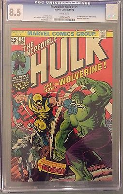 The Incredible Hulk 181 Nov 1974 Marvel CGC 85 WHITE PAGES 1ST WOLVERINE