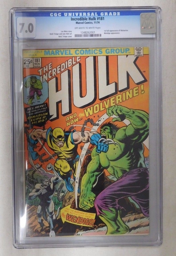 Marvel INCREDIBLE HULK 181 CGC Graded 70 1974 Vintage Comic