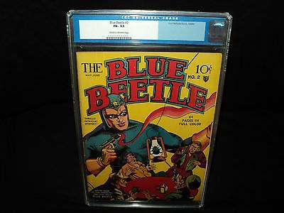 Blue Beetle 2 CGC 55 COW p 1940 superhero Fox Golden Age id 15391